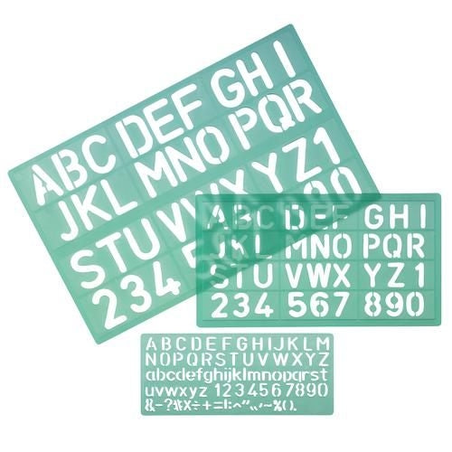 Linex Lettering Stencil Set 10/20/30mm (Pack of 3)