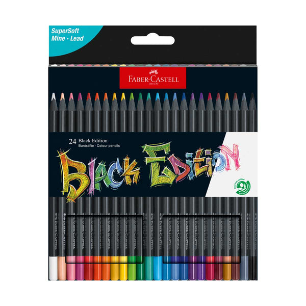 Faber-Castell Black Edition Colour Pencils (Cardboard Box of 24)