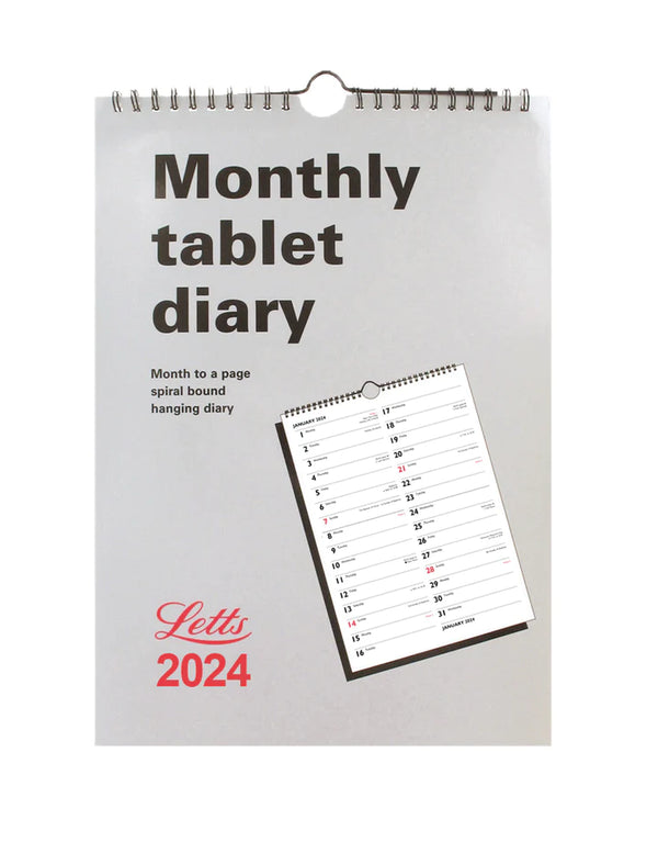 Letts Business Monthly Tablet Wall Calendar 2024