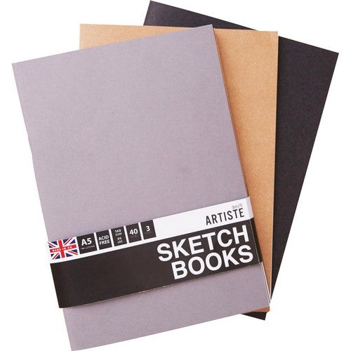 Docrafts Artiste A5 Sketchbooks - 3pk
