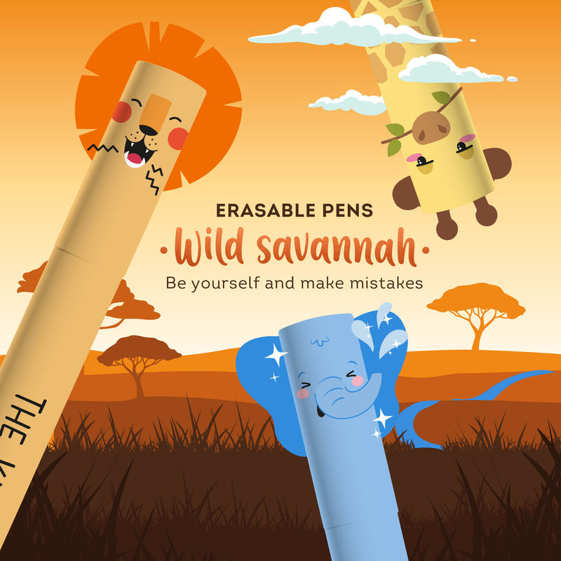 Legami Erasable Gel Pens - Wild Savannah
