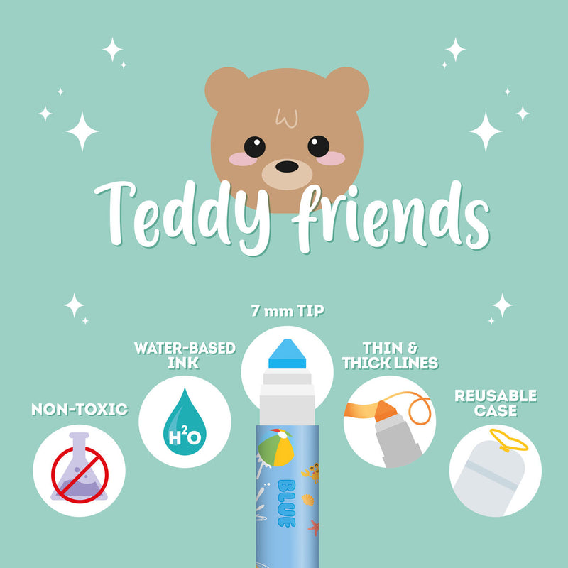 Legami Teddy Friends - Set of 12 Markers