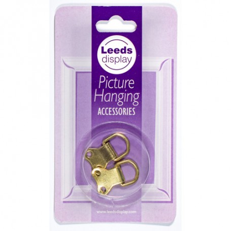Leeds Display Brass Double 'D' Rings with Screws (2 Pack)