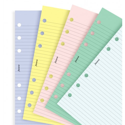 Filofax Assorted Coloured Notepaper Plain & Ruled Value Pack - Personal