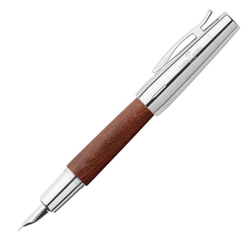Faber-Castell E-Motion Wood with Chrome Fountain Pen