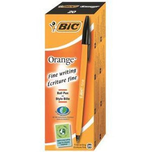 bic orange fine ballpoint pen 40 pens in black - Oman