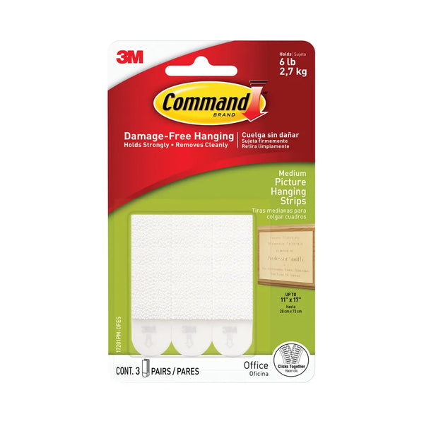 3M Command Picture Hanging Strips Medium (Pack of 3 Pairs)