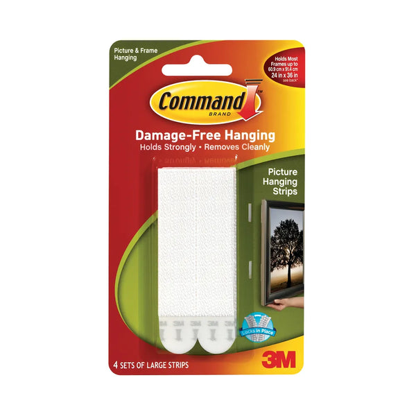 3M Command Picture Hanging Strips Large (Pack of 4)