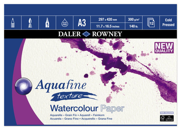 Daler-Rowney Aquafine Texture Watercolour Pad CP 300gsm