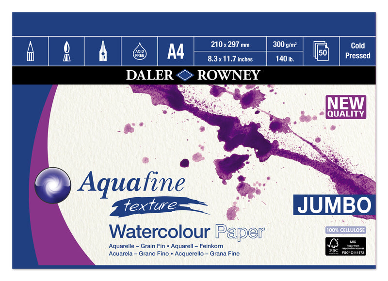 Daler-Rowney Aquafine Texture Watercolour Jumbo Pad 300gsm
