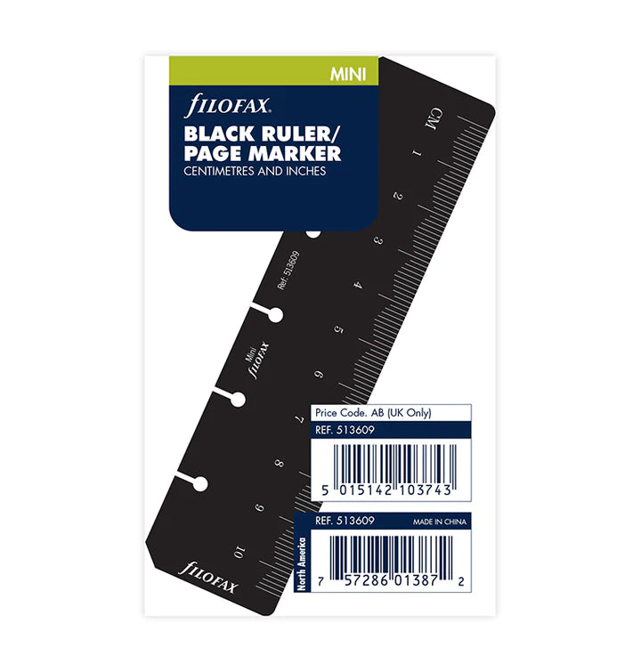 Filofax Ruler Page Marker Black