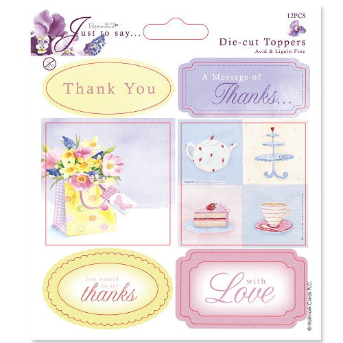 5 x 5" Toppers-Sentiments (2pk) -  Just To Say - Thanks-Thank You