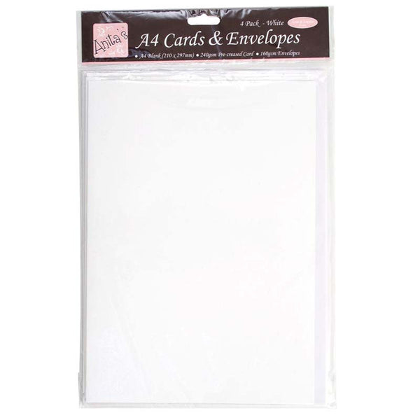 Anita's A4 Cards & Envelopes (4pk)