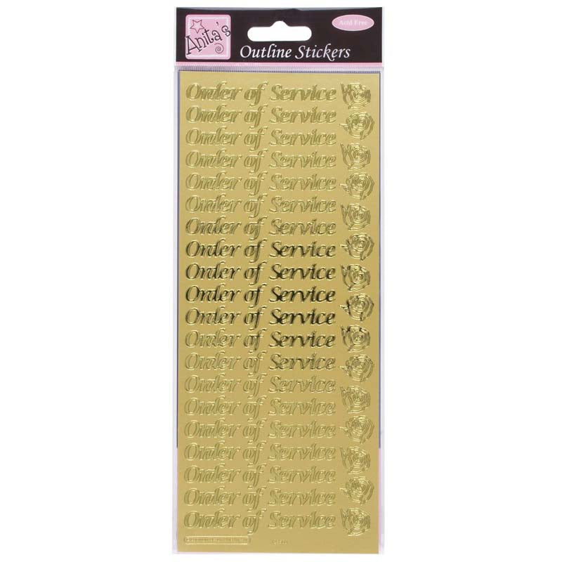 Anita's Outline Stickers - Order Of Service