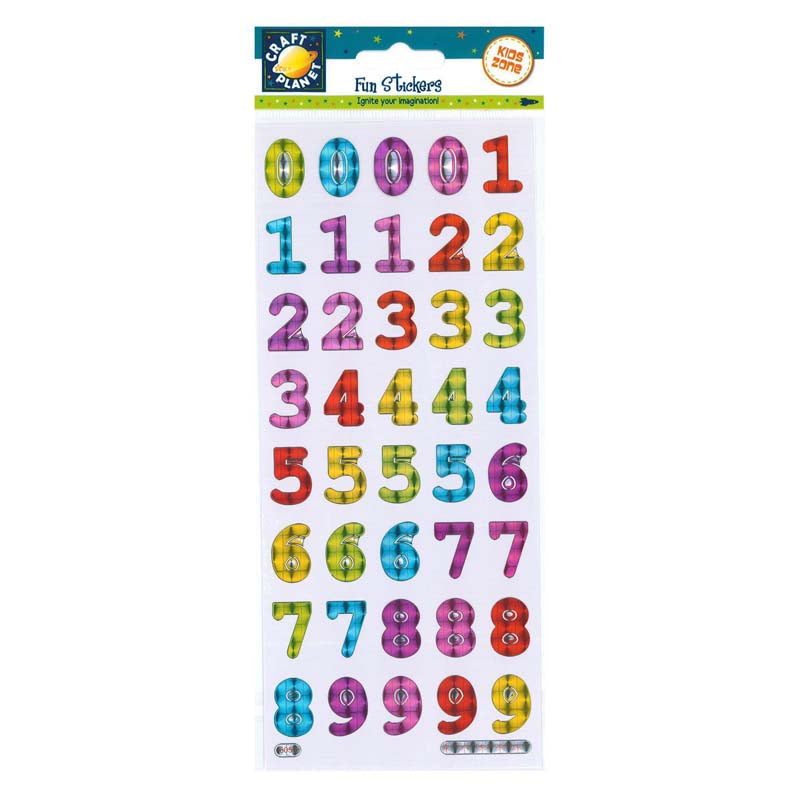 Craft Planet Fun Stickers - Bold Reflective Numbers