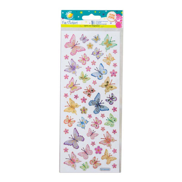 Craft Planet Fun Stickers - Butterflies & Flowers