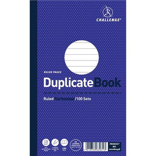 Challenge 100 Sheets Side Taped Ruled Perforated Duplicate Book (Blue)
