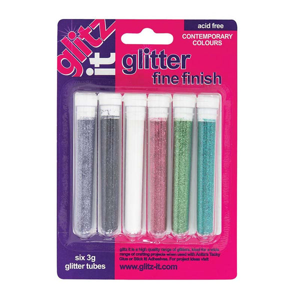 Glitz it Glitter Tube Fine (6pk, 3g) - Contemporary
