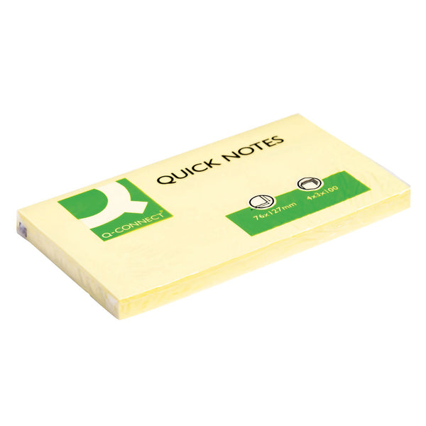 Q-Connect Quick Notes 76 x 127mm Yellow (Pack of 12)