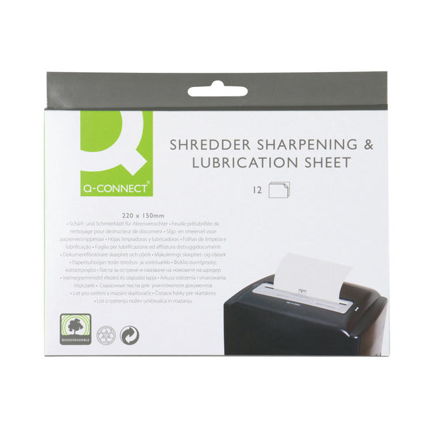 Q-Connect Shredder Sharpening and Lubrication Sheet 220x150mm