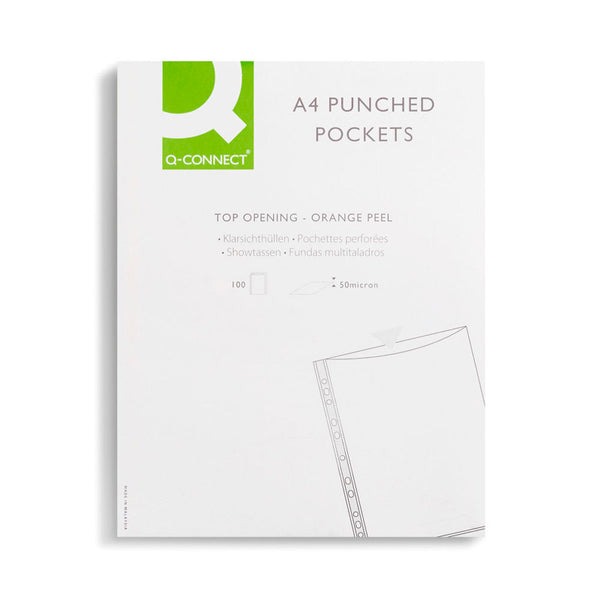 Q-Connect Punched Pockets Polypropylene A4 (Pack of 100)