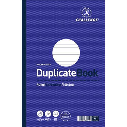 Challenge 100 Sheets Side Taped Ruled Perforated Duplicate Book (Blue)