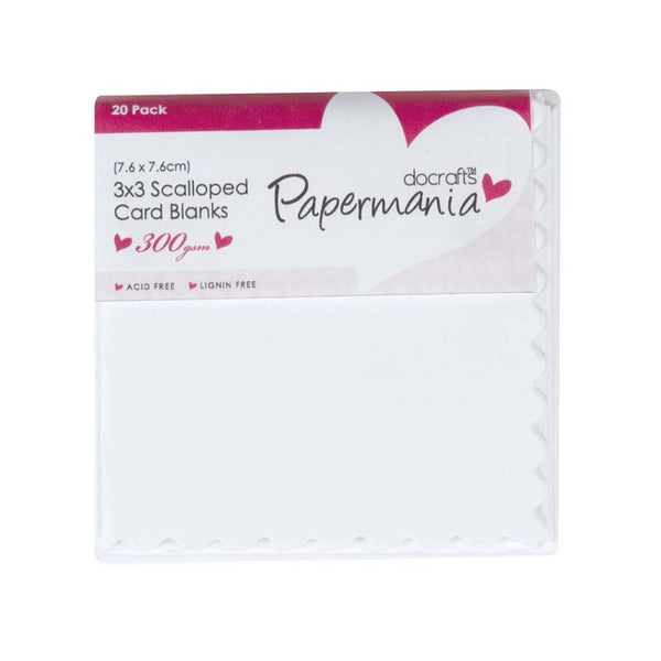 Papermania 3 x 3" Cards and Envelopes Scalloped (20pk)
