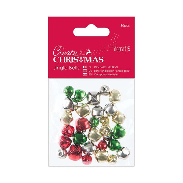 Create Christmas Jingle Bells (30pcs) - Mixed Colours & Sizes