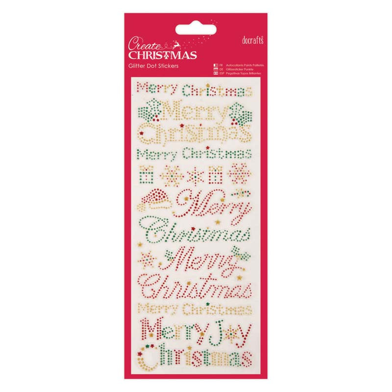 Create Christmas Glitter Dot Stickers - Christmas Text