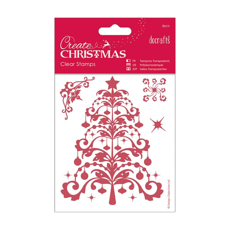 Create Christmas 106 x 127mm Mini Clear Stamp - Christmas Tree