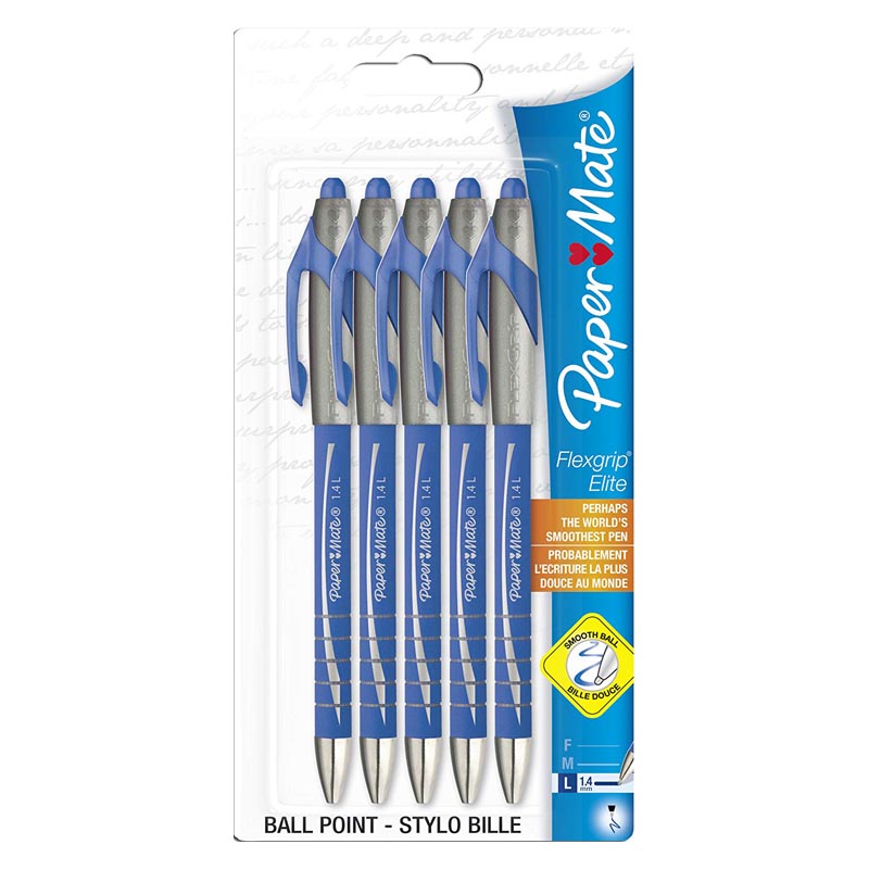 PaperMate Flexgrip Elite Retractable Ball Pen (5 Pack)