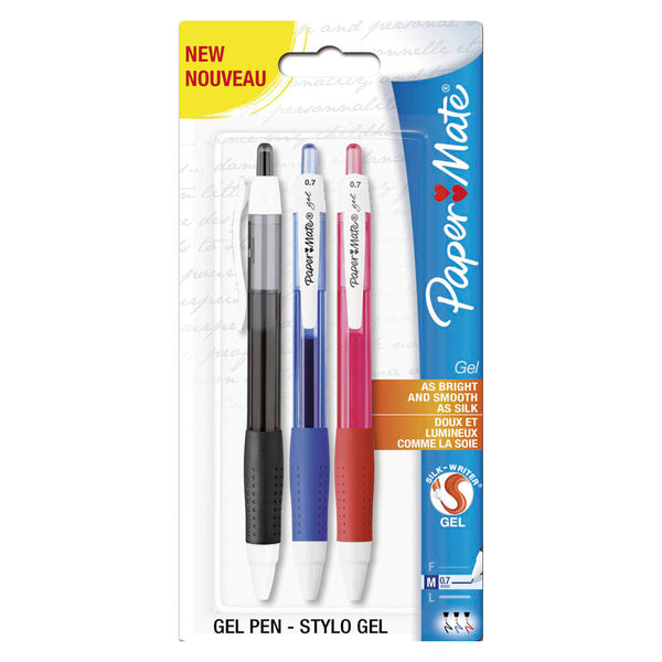 PaperMate Gel Silkwriter Pen Assorted (3 Pack)