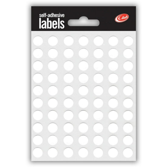 Club Self-Adhesive Assorted White Labels