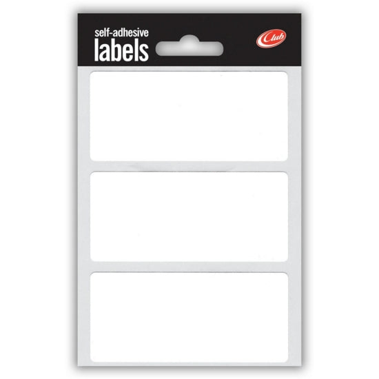 Club Self-Adhesive Assorted White Labels