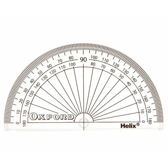 Helix 10cm/180 Degree Clear Plastic Protractor