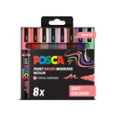 Uni-Ball Posca PC-5BR Paint Brush Markers - Assorted (Pack of 8)