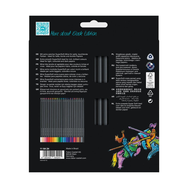 Faber-Castell Black Edition Colour Pencils (Cardboard Box of 24)