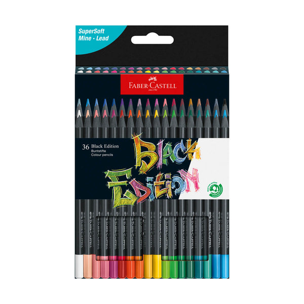 Faber-Castell Black Edition Colour Pencils (Cardboard Box of 36)