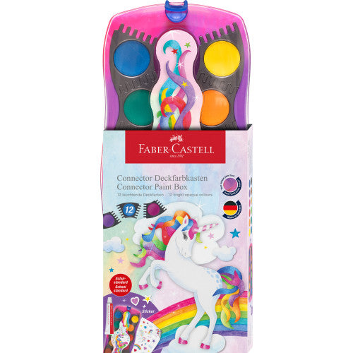 Faber-Castell Connector paint box, unicorn pink, 12 colours incl. Chinese white