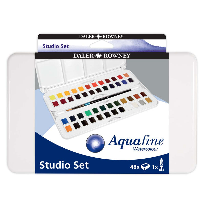 Daler-Rowney Aquafine Watercolour Studio Set (48 Half Pans)