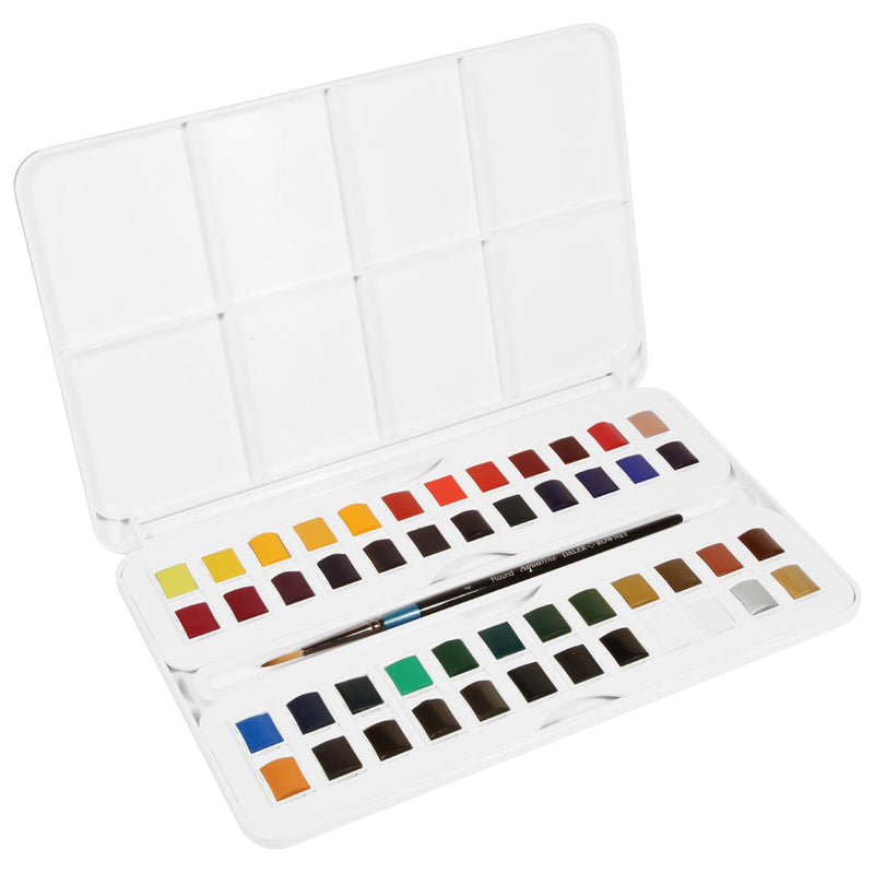 Daler-Rowney Aquafine Watercolour Studio Set (48 Half Pans)