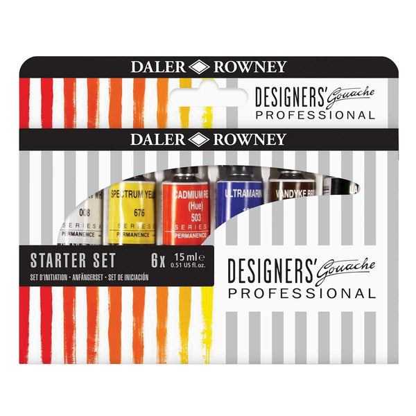 Daler-Rowney Designers' Gouache Starter Set (6 x 15ml)