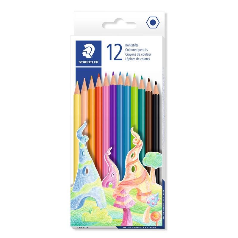 Staedtler 175 Wood-Free Coloured Pencils - Asstd. Pastel Colours (Box of 12)