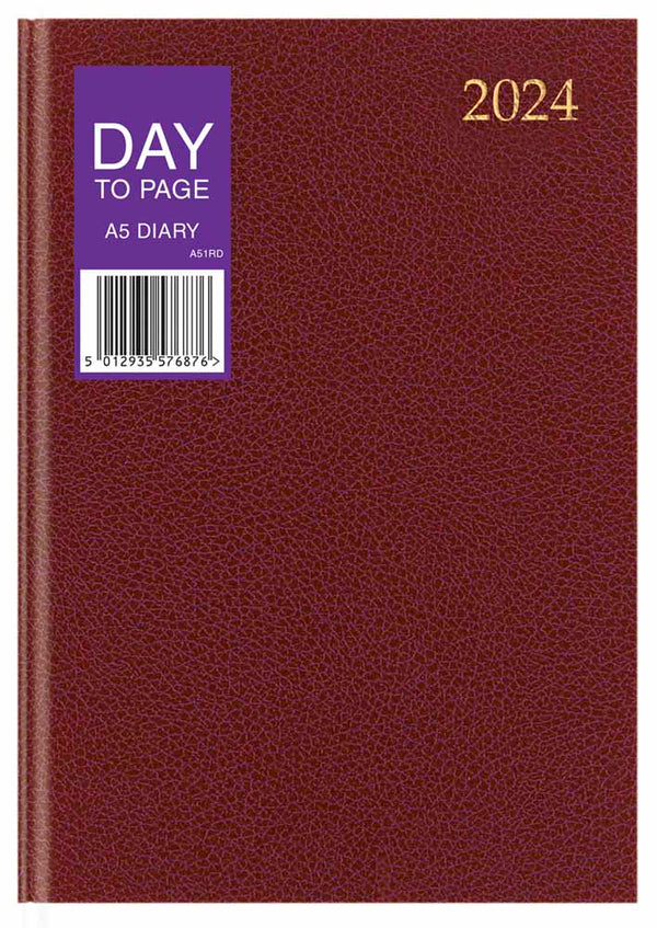 Letts Contract A5 Day To Page Diary 2024