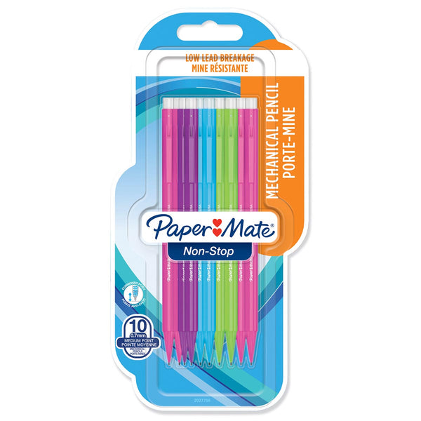 PaperMate Non Stop Neon HB 0.7mm Mechanical Pencils (10 pack)