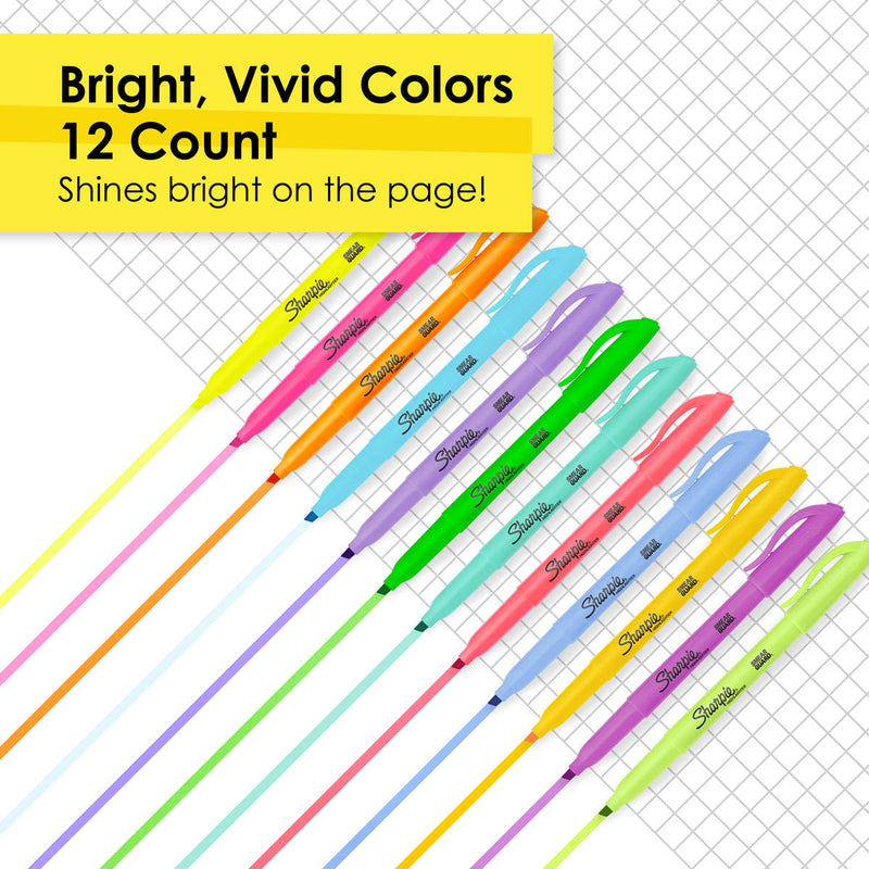 Sharpie Pocket Highlighters - Narrow Chisel (12 Pieces)