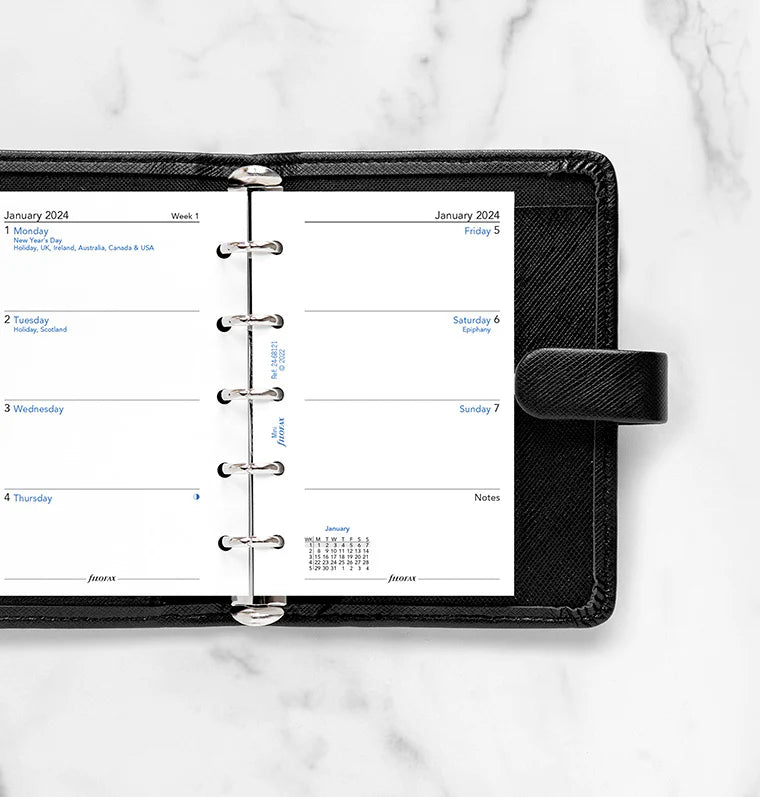 Filofax Week On Two Pages Diary Refill - Mini 2024 English