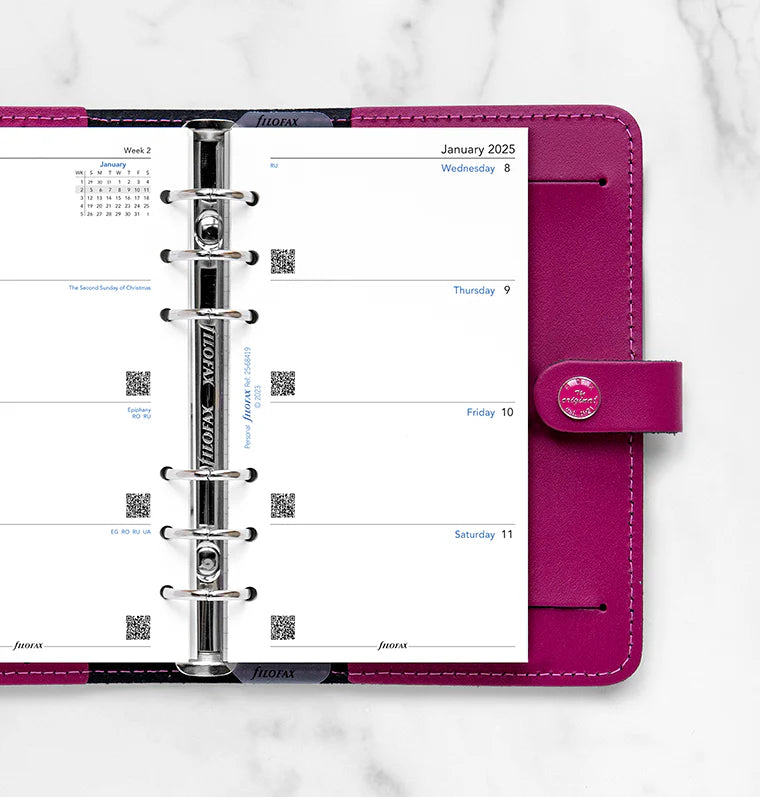 Filofax Week On Two Pages Sunday Start Diary - Personal 2025 English