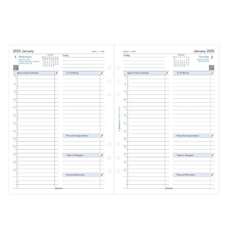 Filofax One Day On A Page Business Diary - A5 2025 English