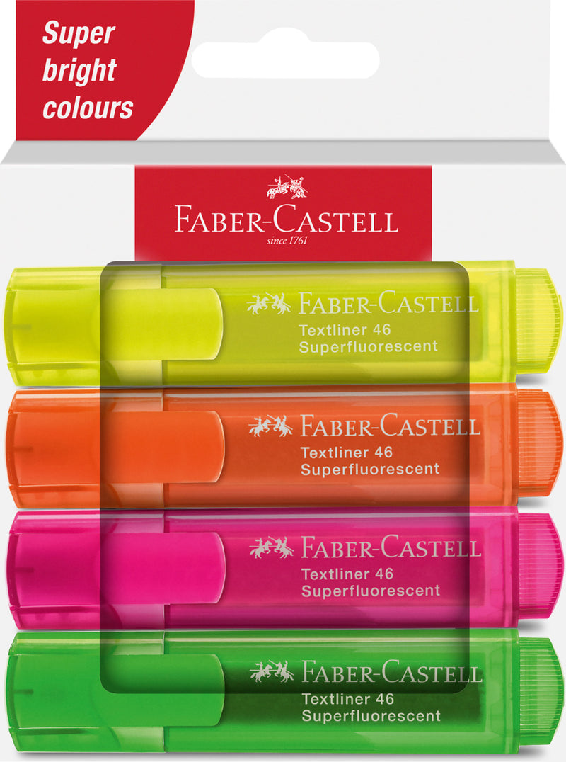 Faber-Castell Textliner 46 Highlighters (Box of 4)